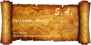 Spilman Arnó névjegykártya